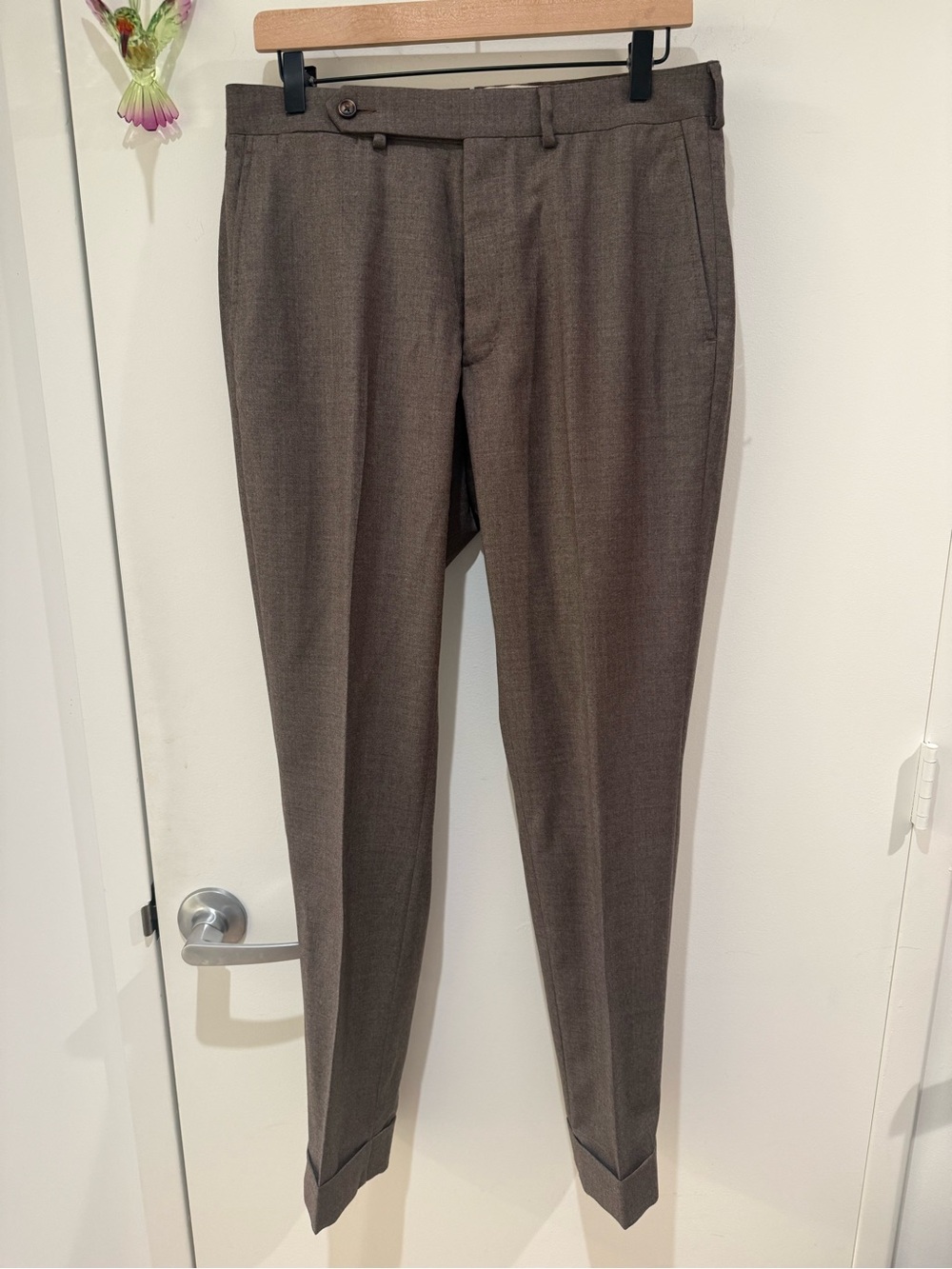 Men's Tailored Dress Pants in Dark Brown